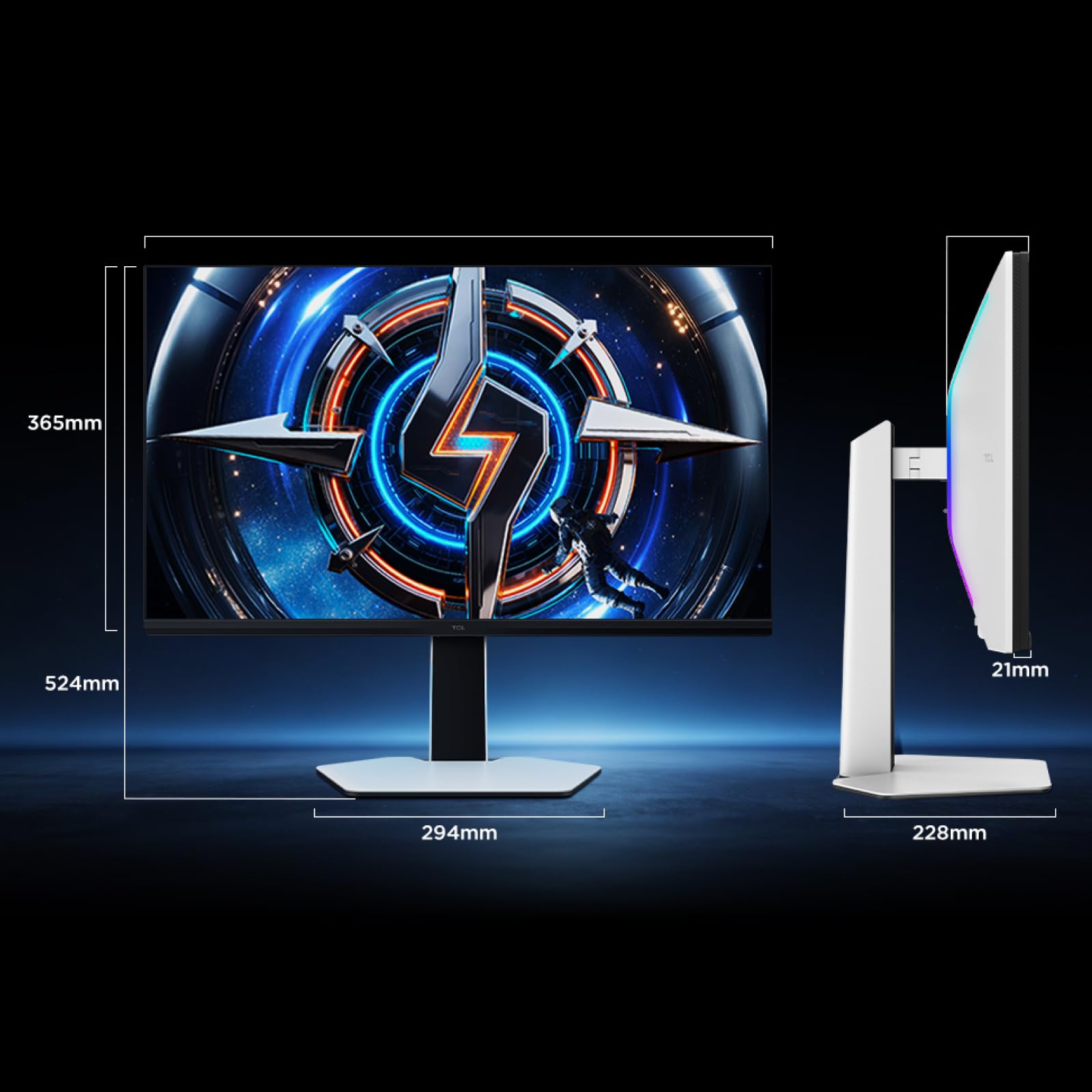 TCL 27C2A Monitor Gaming 27 Pulgadas QD-Mini LED 4K UHD 160Hz, 320Hz FHD, 1200 nits, 1ms, AMD FreeSync Premium