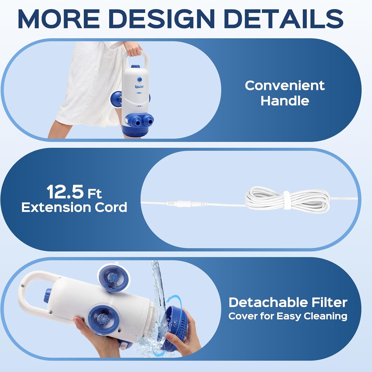 Bath Jets for Tub with Jet Massage and Bubble Mode, Bathtub Jets for Tub with 360° Rotatable Single and Dual Nozzles, the Lever-lock Suction Cups, and Handle. Jets for Bathtub at Home for Relaxation