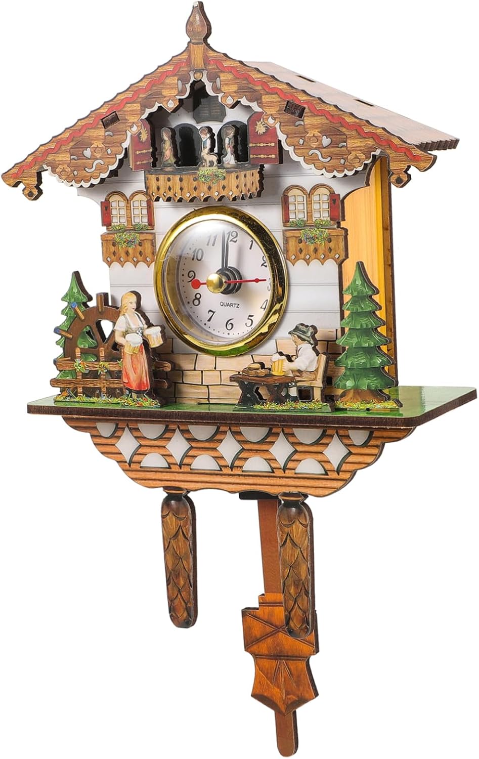 Cuckoo Clock Wall Art Unique Birdhouse Style Decorative Wall Clock for Living Bedroom with Materials Easy Installation Accurate