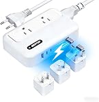 BESTEK 220V à 110V Convertisseur pour européen, 2000W Convertisseur de tension de voyage avec 2 AC 2 USBC 1 USBA Ports, Adaptateur de prise de voyage pour lisser les cheveux