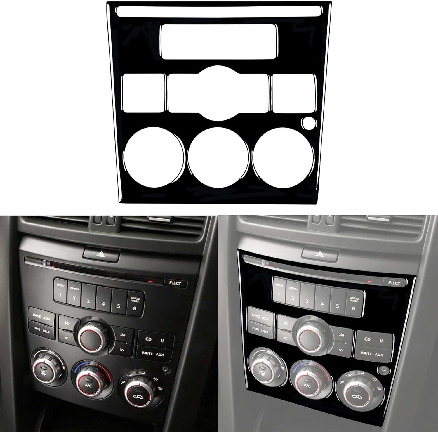 Soft Glossy Piano Black Auto Garnish Multimedia Button Frame Radio CD Player Trim Cover Interior Self Adhesive Trim Sticker Compatible with Pontiac G8 2008 2009/Holden Commodore 2006-2012