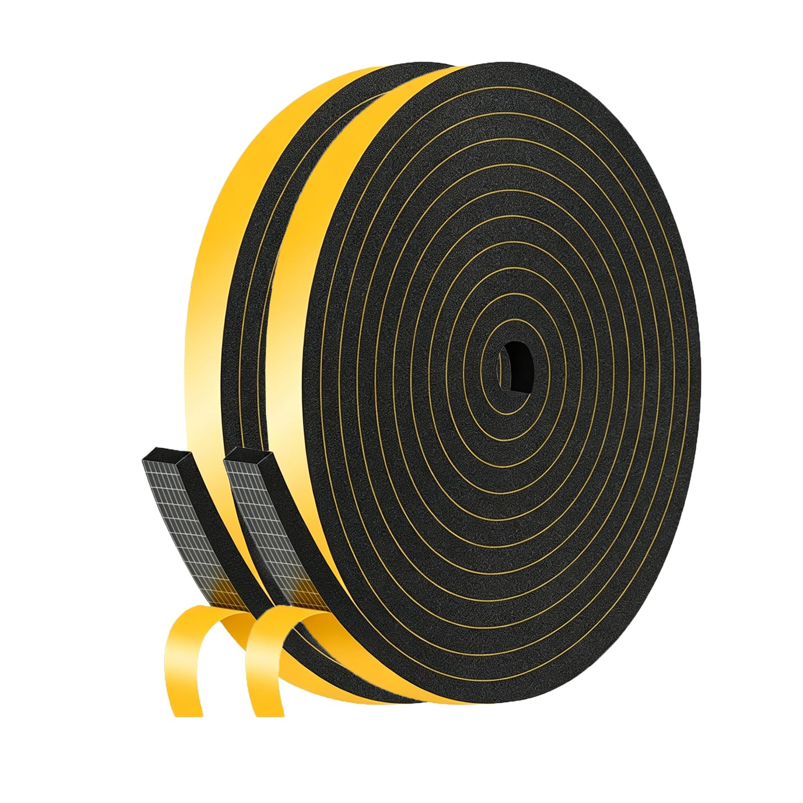 Draft Excluder for Doors,Window Draft Excluder,High Density CR,Strong Adhesive,Soundproof,Window Seal for Door,Window(Black,12mm x 6mm x 8M)