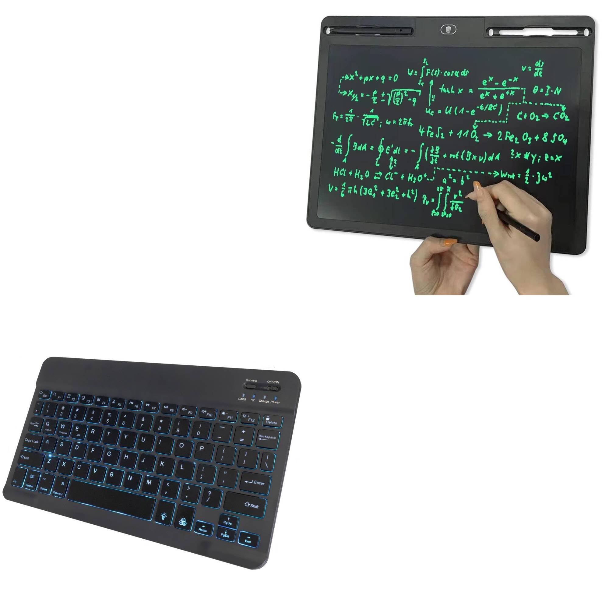 BoxWave Keyboard Compatible with XQZWOLH Writing Tablet (16 in) - SlimKeys Bluetooth Keyboard - with Backlight, Portable Slim LED 7 Colors - Jet Black