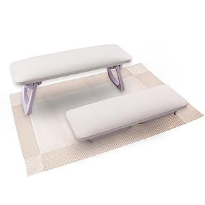 Almohada para Manicura, Reposamanos para Uñas Profesional Apoyos para Las Manos Almohada de Mano de Manicura de Cuero de Microfibra Apoyador de Manos para Salón de Uñas Apto (Blanco)