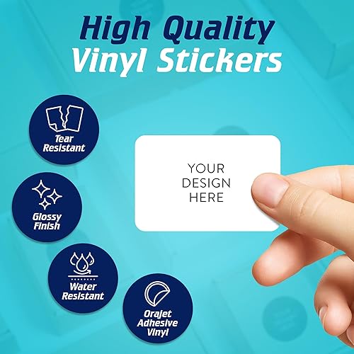 Vista 3 de DayStar Custom Signs & Design - 100 adhesivos de vinilo personalizables, con texto, imagen, diseño y logotipo; adhesivos para logotipo de embalaje