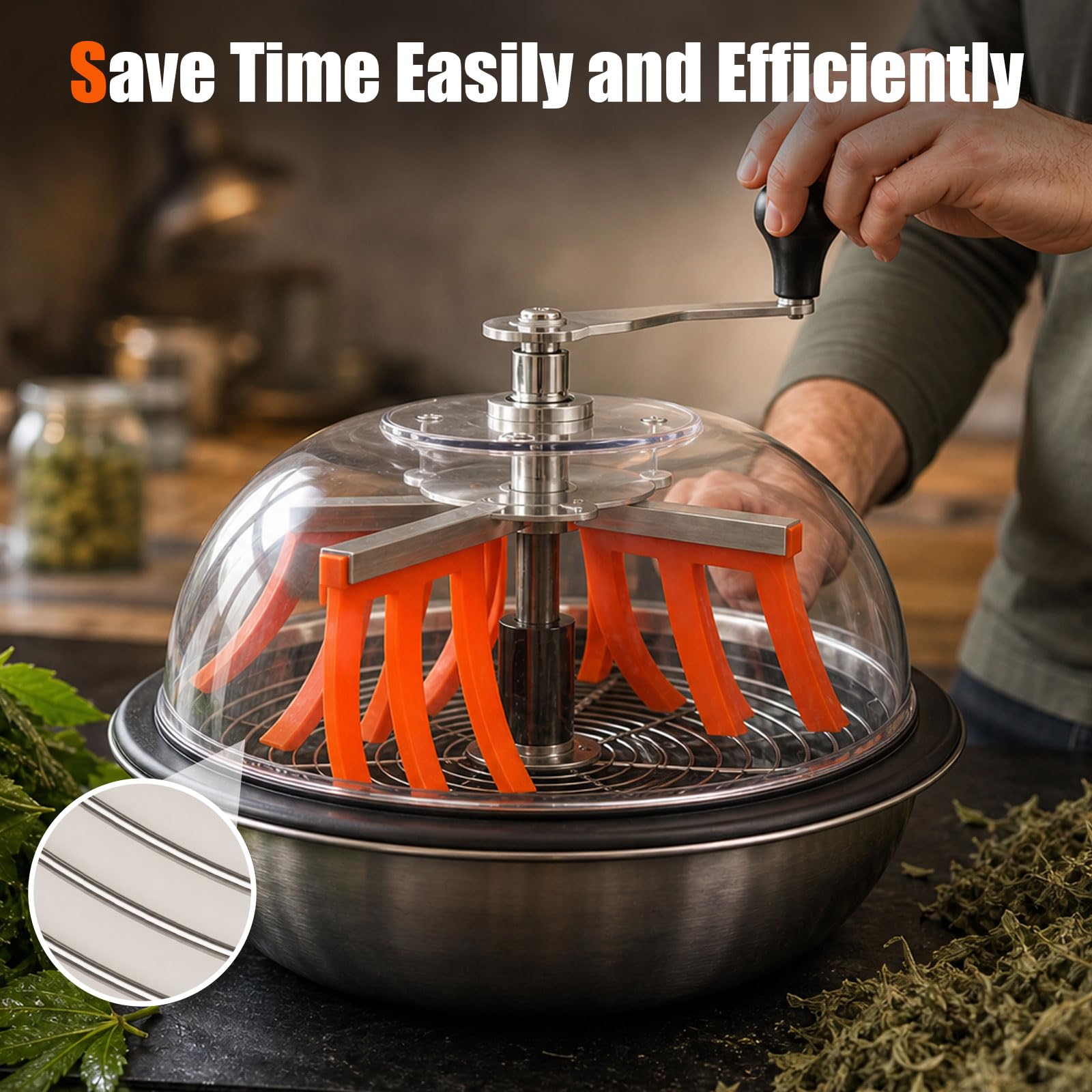 Erntemaschine Bowl, 13 Zoll BowlTrimmer Maschine Twisted Spin Cut für Pflanzenknospen und Blume mit scharfen Edelstahlklingen und Beschneidungsscheren für Gartenarbeit