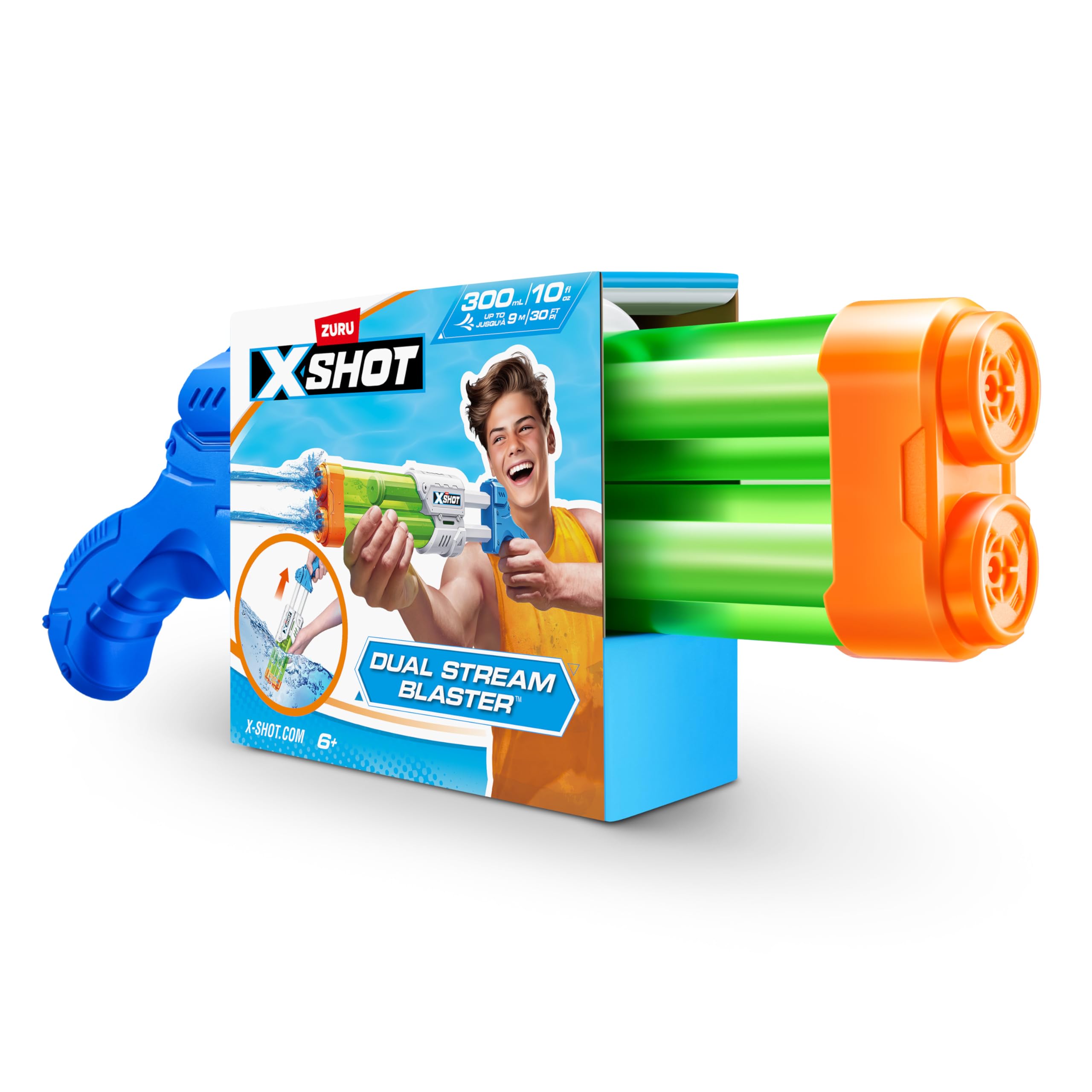 XSHOT ZURU Dual Play Water Blaster mały Dual Stream Blaster, zabawka wodna dla dzieci, nastolatków i dorosłych