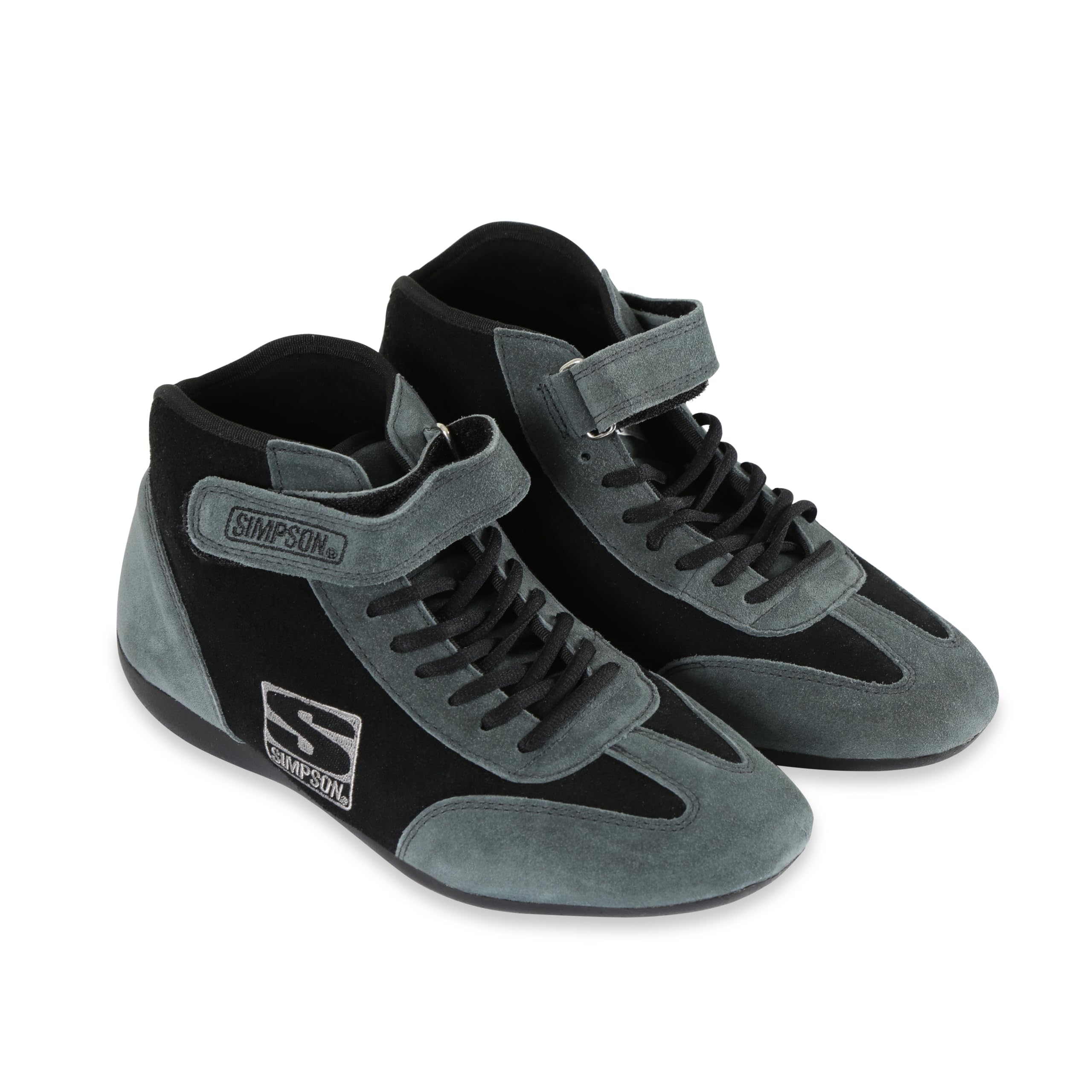 SIMPSON SAFETY MT110BK Driving Shoe - Fusion - Mid-Top - SFI 3.3/5 - Suede Outer - Nomex Inner - Black/Gray - Size 11 - Pair