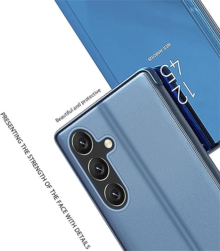 Miniatura 4 de Funda con espejo para Samsung Galaxy M34 5G para mujer, maquillaje al aire libre, piel sintética, ultrafina, funda de protección completa con