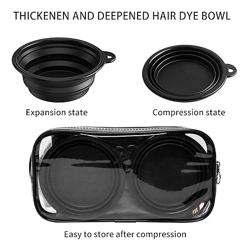 Miniatura 3 de Juego de 25 piezas de tinte para el cabello, tazón de tinte para teñir el cabello, cepillo para cubrir las orejas, clips para guantes, bolsa de