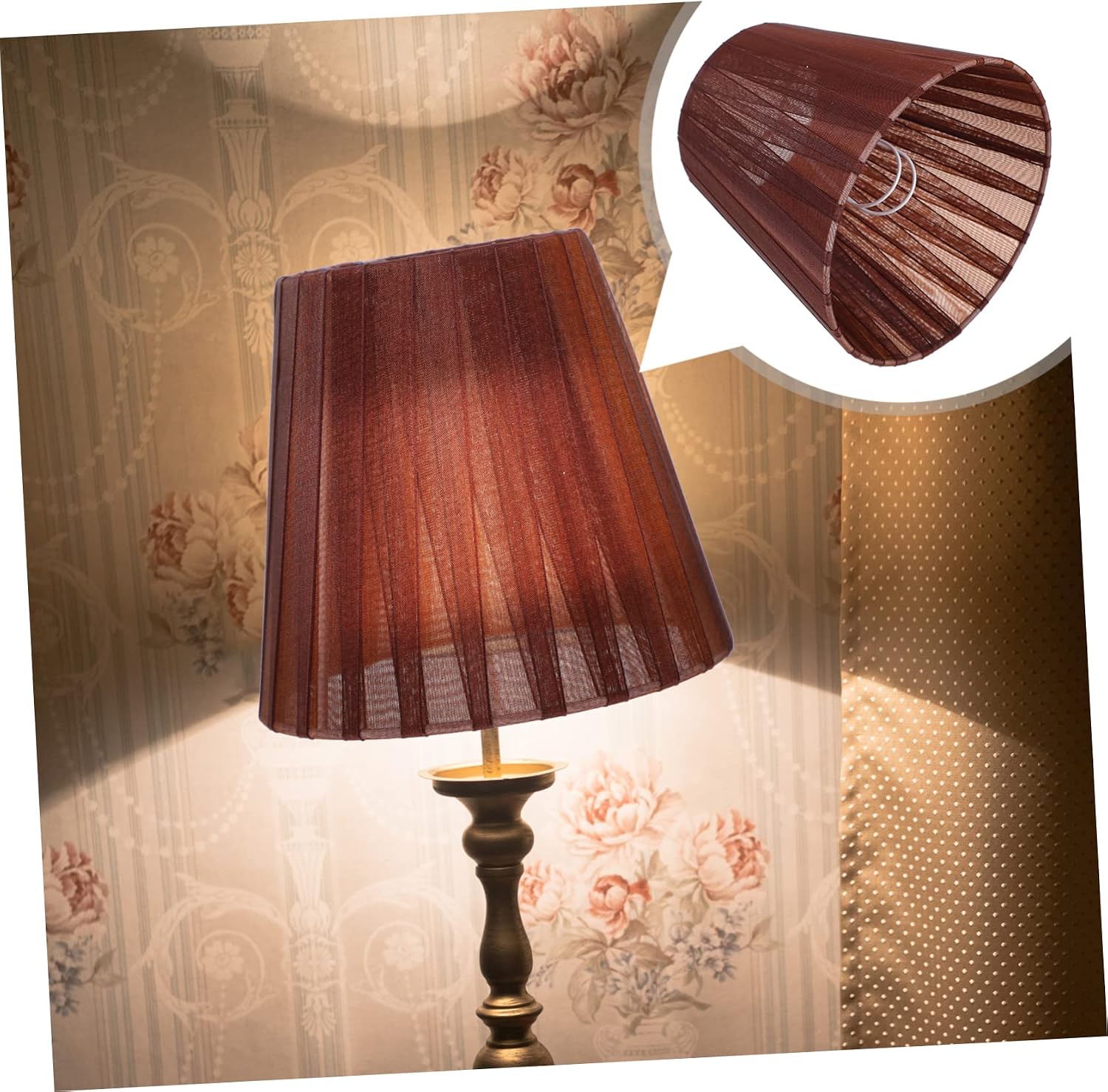 WOONEKY 2pcs Translucent Cloth Art Lamp Shade Light Cover for Ceiling Wall and Floor Lamps Unique Design for Warm Atmosphere Housewarming Gift