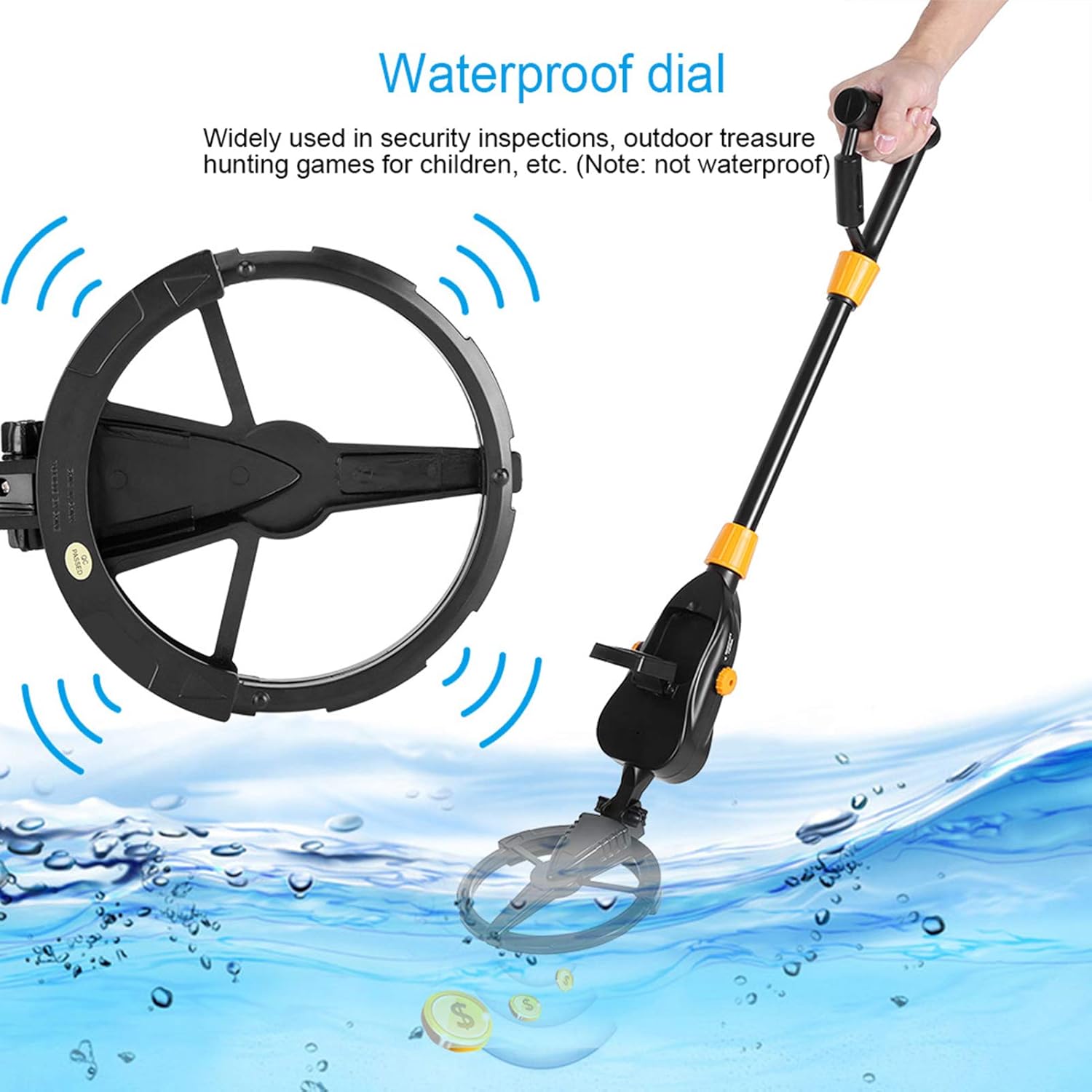 Metal Detector with Waterproof Design, 10cm Detection Range, Security Scanner for Adults and Kids