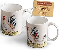 Vista 19 de Maison d' Hermine Taza de café con asas, tazas de porcelana fina de hueso, paquete de una taza de té para bebidas calientes, capuchino latte
