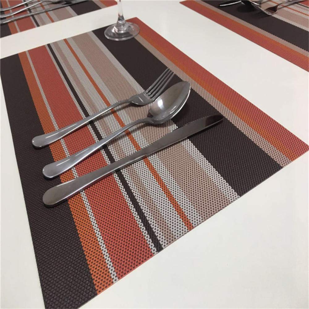 Hitzebeständiges Tischset im Western-Stil mit rosa Streifen | Isolierte Tischmatte als ESS- und Küchendekor,Hitzebeständige Tischsets(Purple Stripes (4 Pieces))