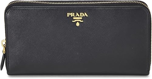 Pre-loved Black Saffiano Zip Around Wallet, Black