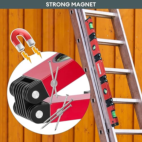 Miniatura 5 de SLIIMU Nivel plegable, regla de nivel plegable multifunción de 28 pulgadas, herramienta de medición de nivelación precisa multiángulo expandible