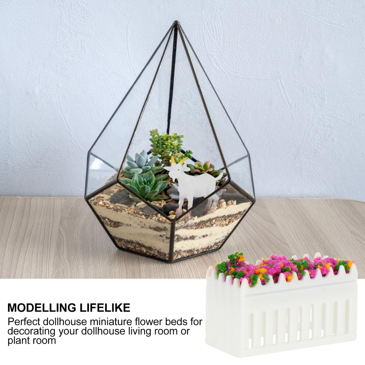 Garneck 6Pcs Miniature Flowers for Dolls House Garden Accessories, Doll House Hanging Basket & Window Box Decor - Image 3