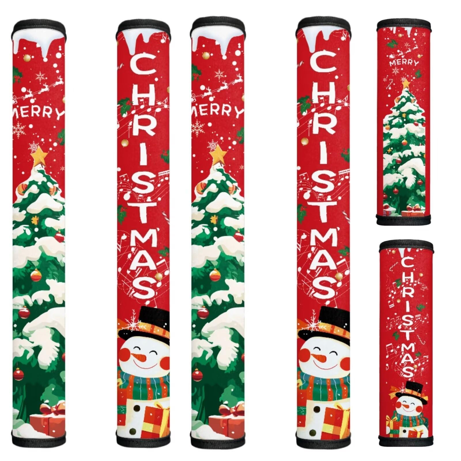 Christmas Snowman Refrigerator Door Handle Covers Set of 6 Washable Fabric Appliance Handle for Fridge Stove Dishwasher Microwave Handle Covers Heat Protection Xmas Kitchen Decor