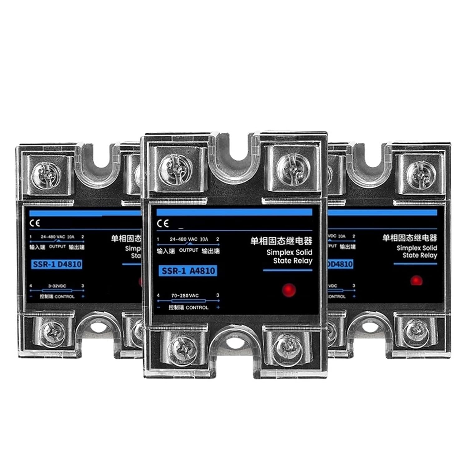 SSR-25DA SSR-40DA SSR-40AA Single Phase Solid State Relay 10A 25A 40A 60A 80A 100A 120A DD DA AA for Temperature Control Relay 1pcs(DC Controlled AC,BASE10-120A)