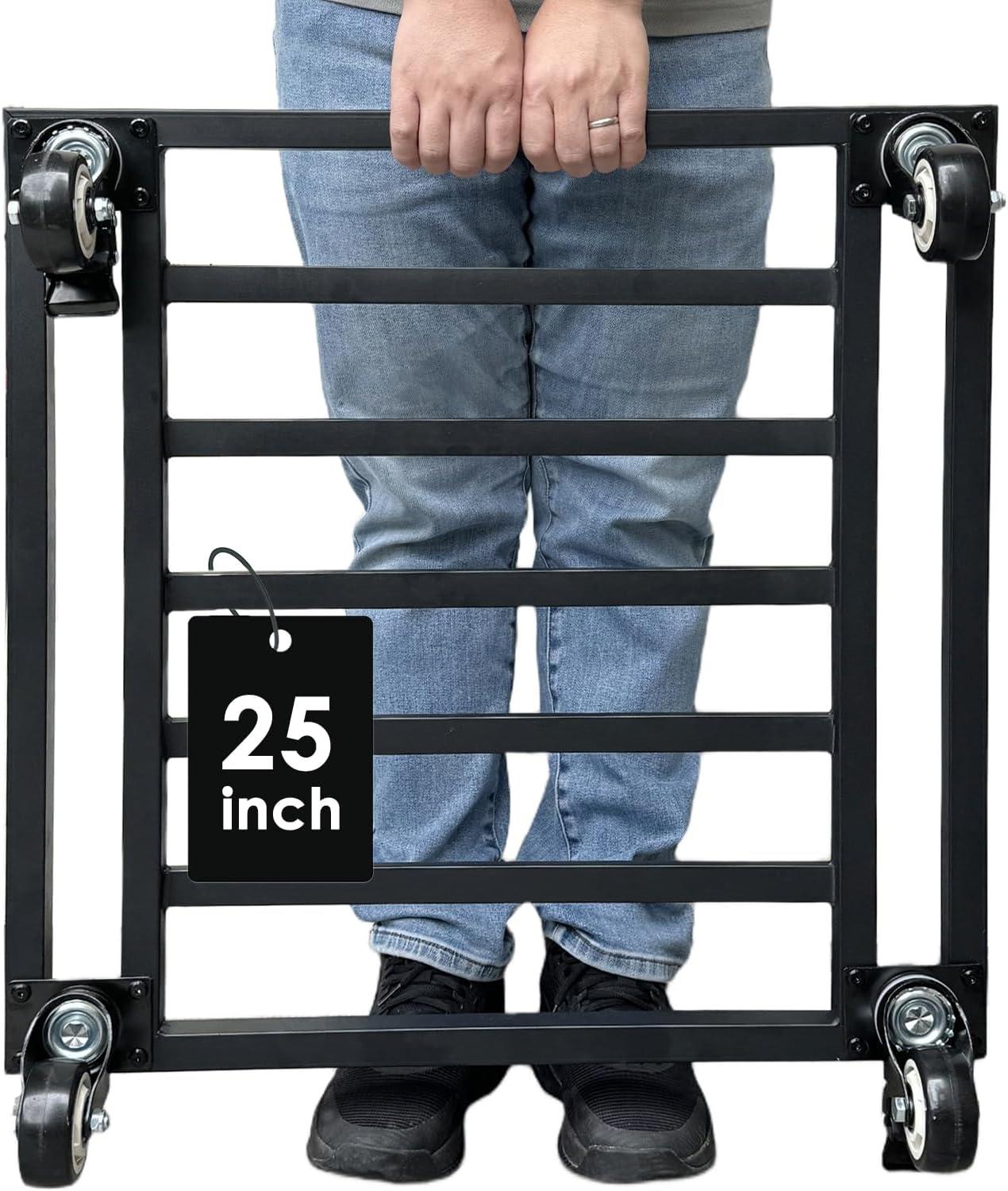 25" Plant Caddy with Wheels Heavy Duty,800Lbs Large Metal Plant Dolly,Rolling Square Plant Stand with Industrial Casters,Rust-Proof Plant Rollers for Large Planters,Pots,1 Pack
