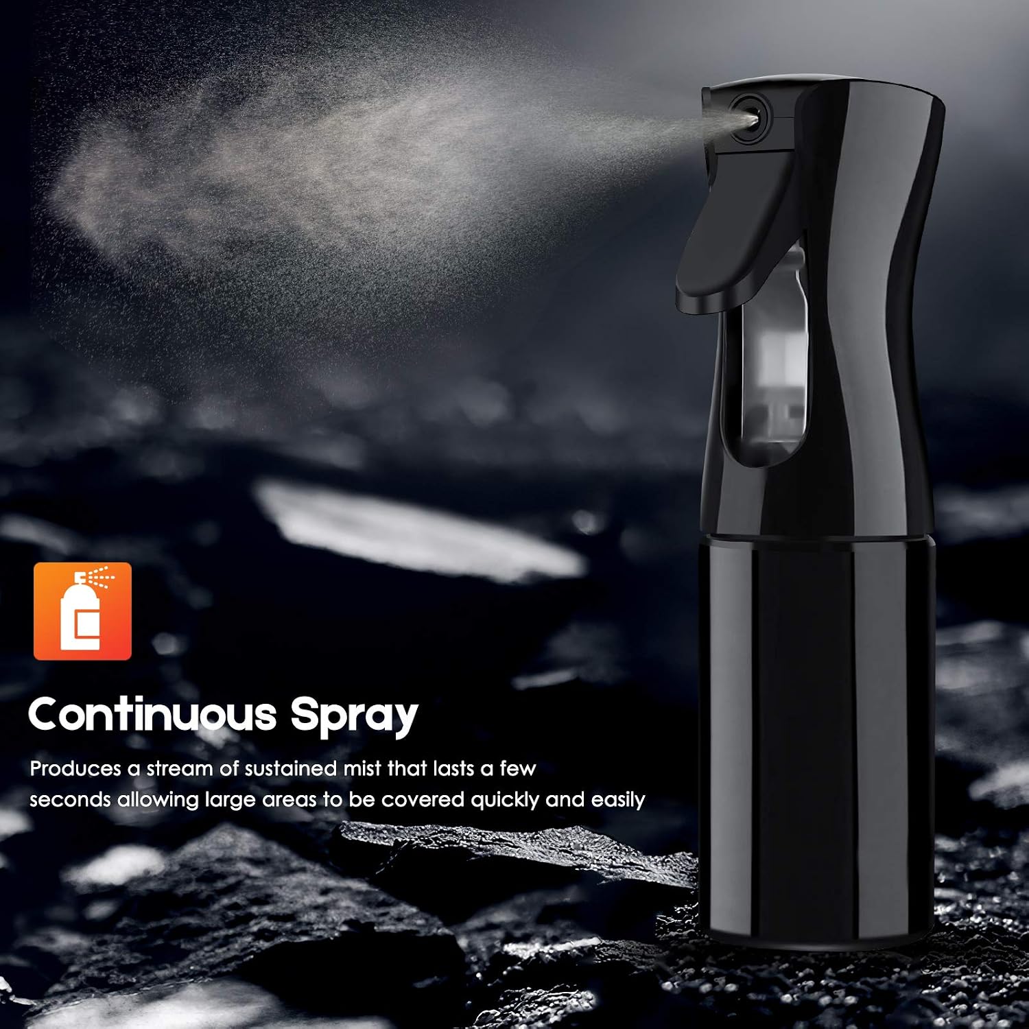 2 Pack Hair Spray Bottle 6.8 OZ Continuous Fine Mist Sprayer Refillable Empty Sprayer Water Squirt Bottle for Salon, Hairstyling, Cleaning, Plants, Misting & Skin Care (White)