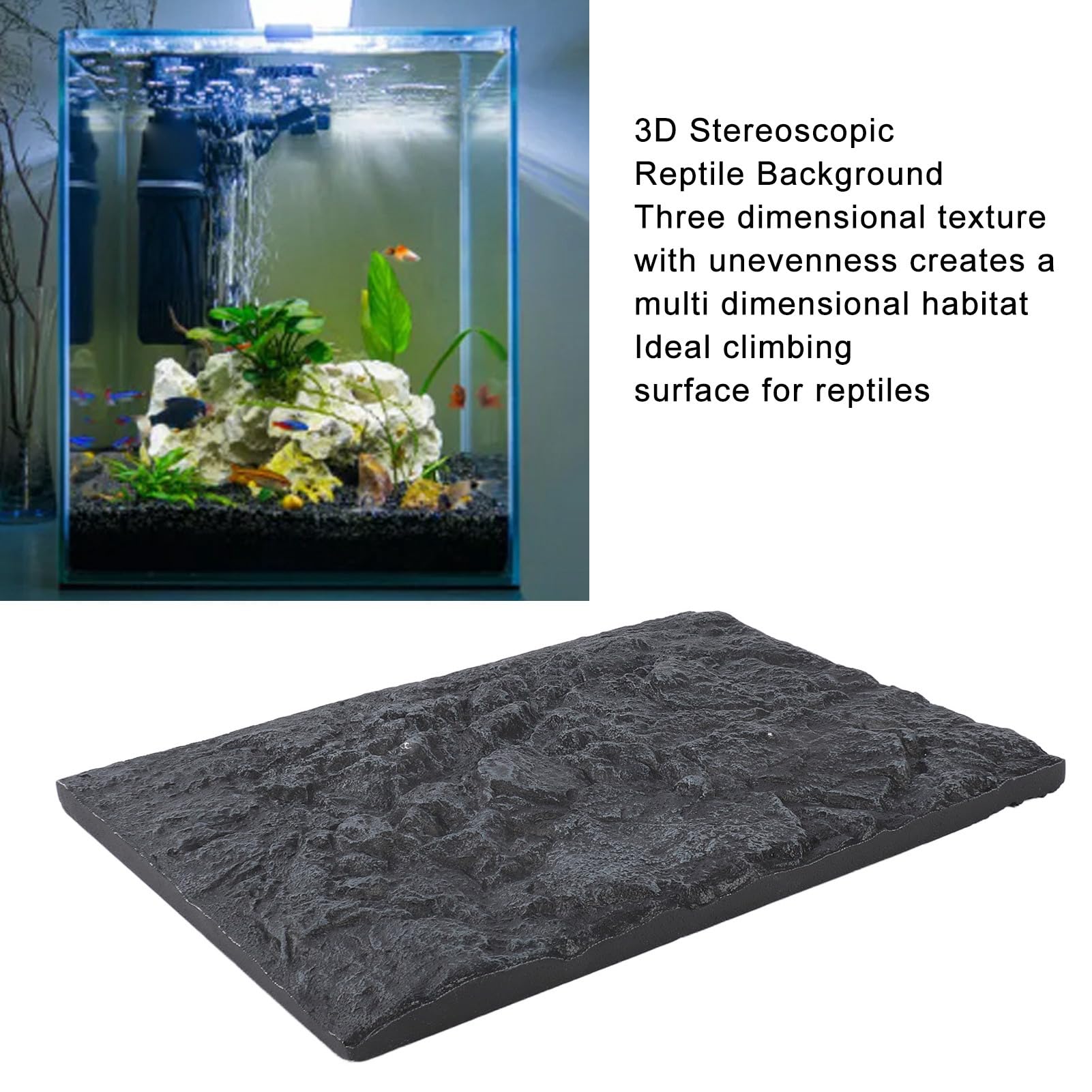 HEEPDD Tył 3D Aquarient, materiał Piankowy, Unikalne Tło Akwariowe dla Siedlisk Gadów, Poprawia Twoje środowisko (E)