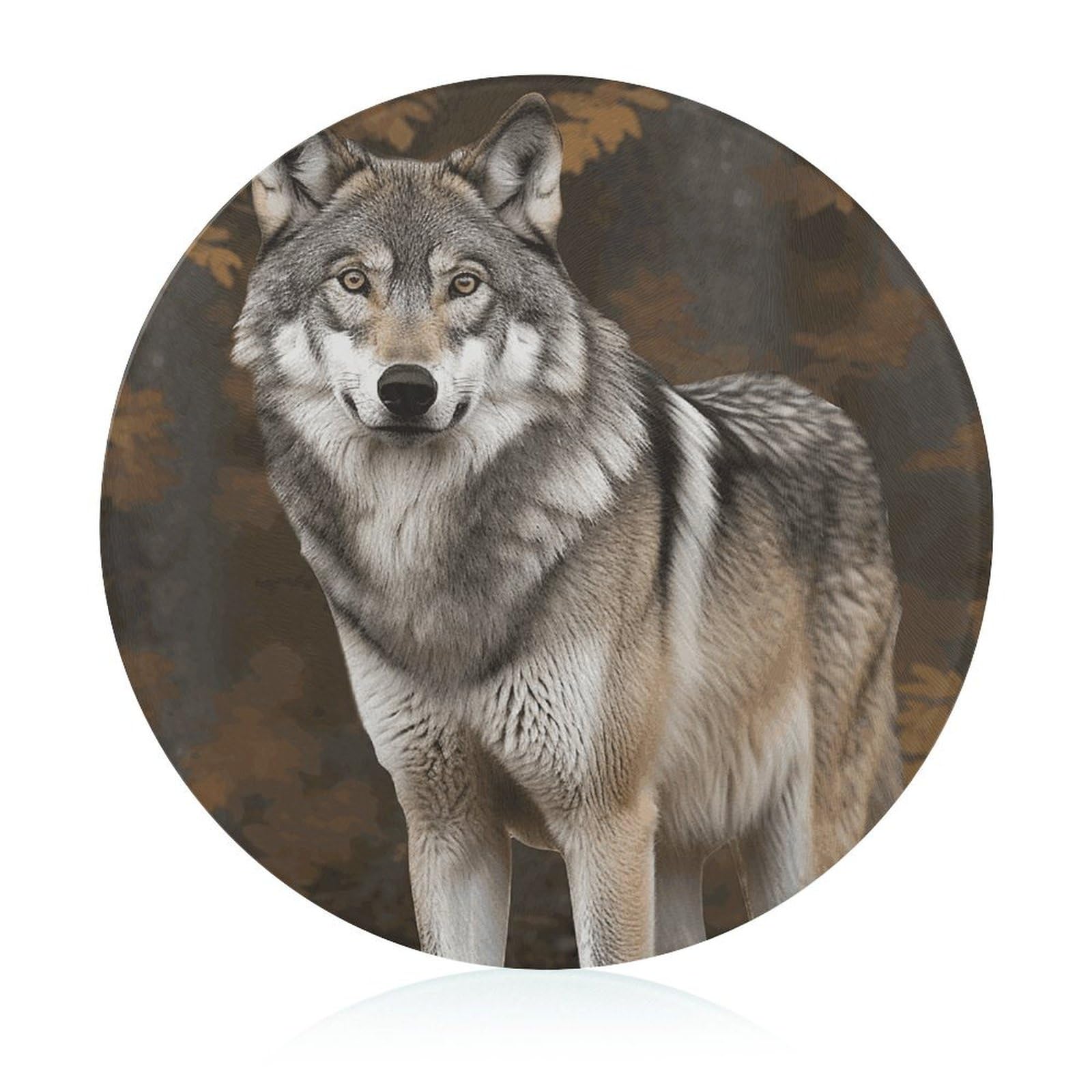 Planche à découper en verre loup gris pour comptoir de cuisine