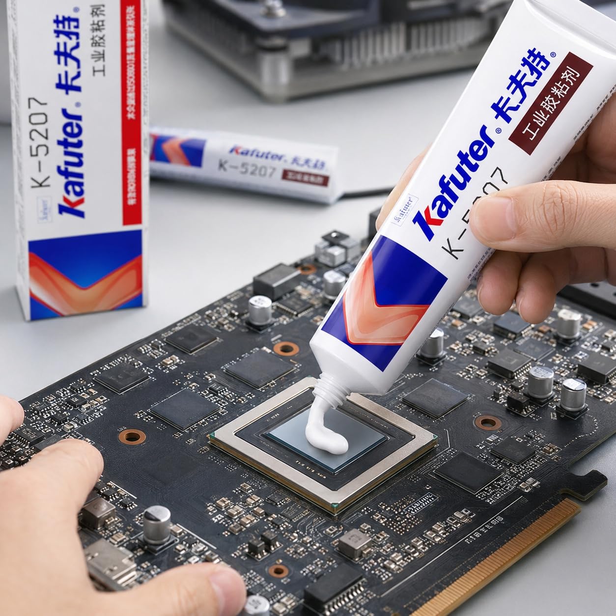 VIDOO Kafuter K-5207 100 g Elastomer Termoprzewodzący Klasy Motoryzacyjnej, Elastomer Termoprzewodzący, Biały UL94 V-0, do Izolacji Ogniw Akumulatorów