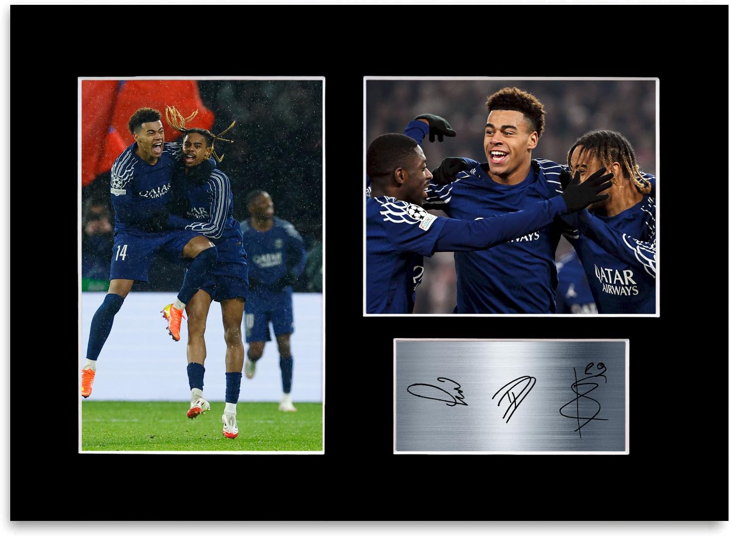 Desire Doue Barcola Dembele Football Players 2024-2025 A4 Printed Signed Poster Photo Display Mount Gift For psg Fans