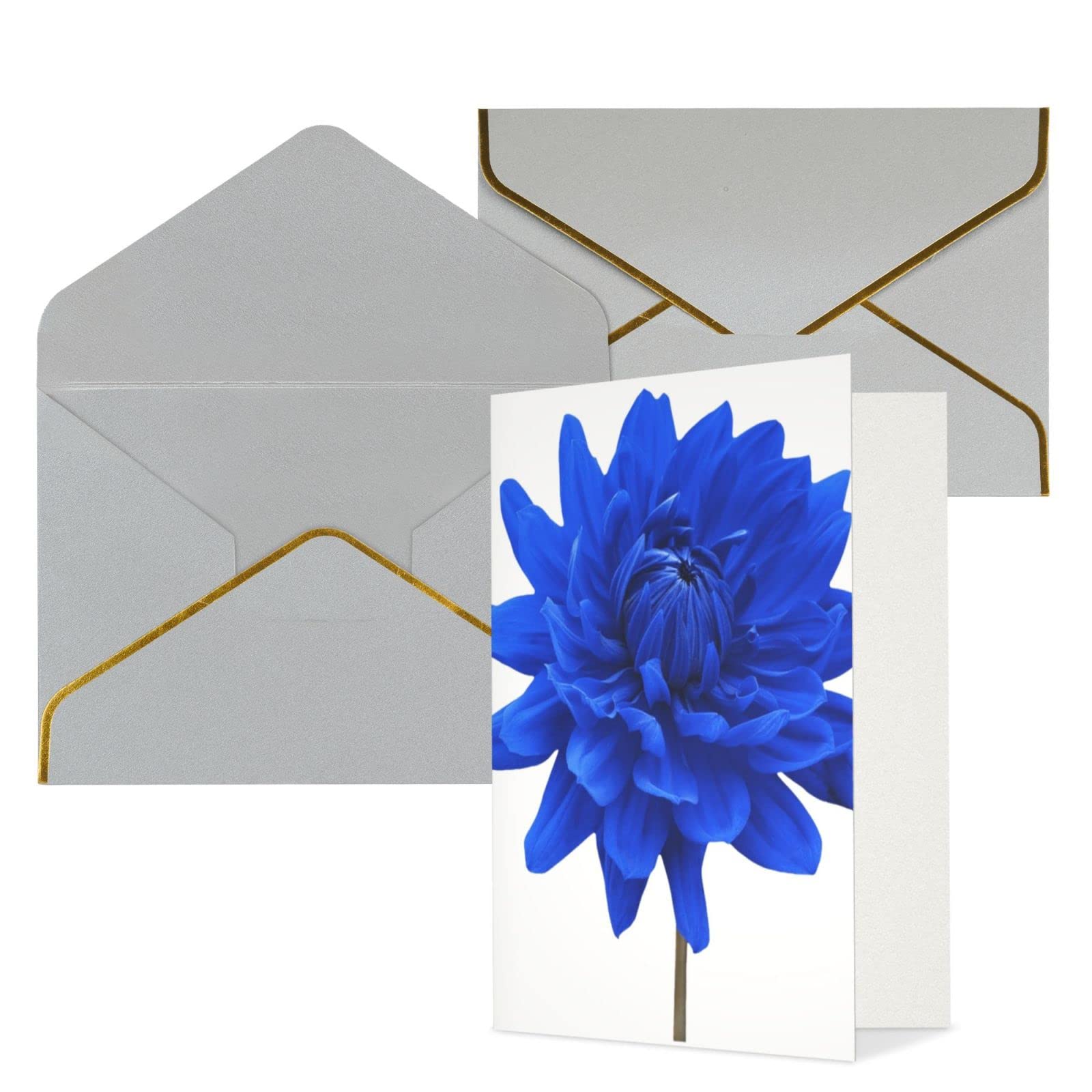 24x Blaue Blumen Truck Dankeskarten Mit Umschlägen | 12,4x8,6 Cm | 100% Recyceltes Papier | Hergestellt In USA