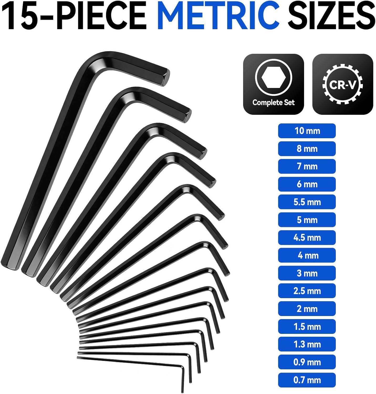 DISEN 30 PCS Upgraded Magnetic Hex Key Allen Wrench Set, Metric (0.7-10 mm) and SAE(0.028-3/8 inch) Allen Wrenches L Shape Hex Keys with Torque Handle, Chrome Vanadium Steel