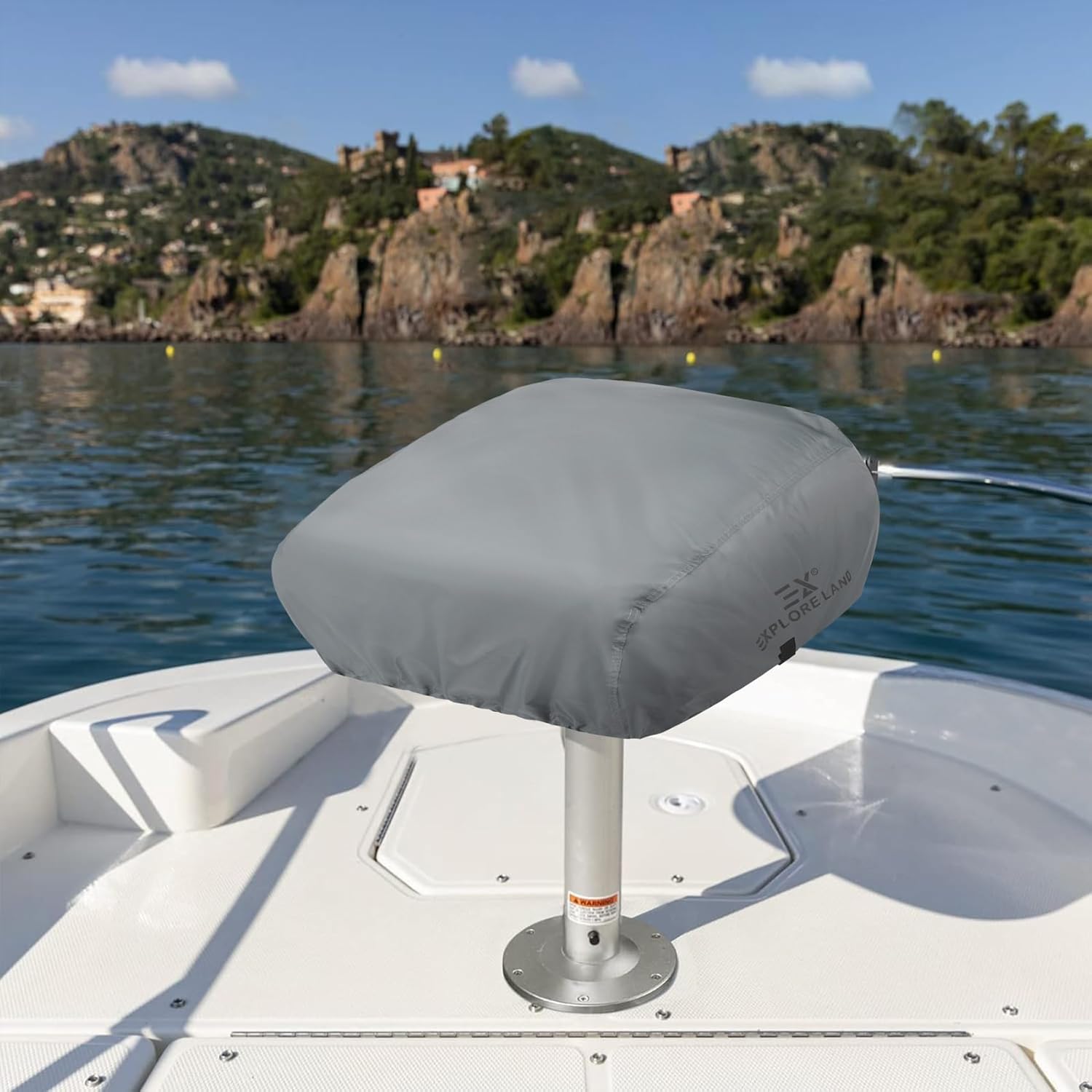 Explore Land Boat Folding Seat Cover - Waterproof 600D Heavy Duty Boat Folding Chair Cover 2 Pack - 18W x 20D x 14H inch, Grey
