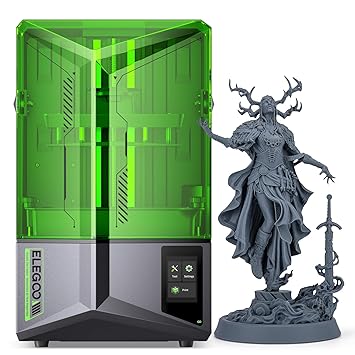ELEGOO Saturn 4 12K MSLA Resin 3D Printer, 10 Inch Mono LCD, One-Click Auto Leveling, Intelligent Mechanical Sensor, COB + Fresnel Collimating Lens, Large Printing Size 218.88mmx122.88mmx220mm