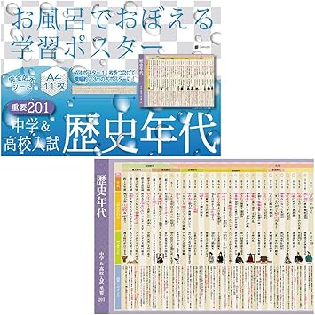 Amazon お風呂でおぼえる学習ポスター 中学 高校入試 歴史年代 重要1 歴史 語呂合わせ 暗記 高校受験 授業 レッスン用副教材 文房具 オフィス用品 Amazon お風呂でおぼえる学習ポスター 中学 高校入試 歴史年代 重要1 歴史 語呂合わせ 暗記 高校受験 授業 レッスン用副教材 文房具 オフィス用品