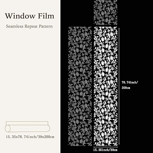 Miniatura 5 de ChicSkin Lámina de privacidad esmerilada de color blanco puro, calcomanías de vidrio adhesivas estáticas extraíbles para puerta de ventana de