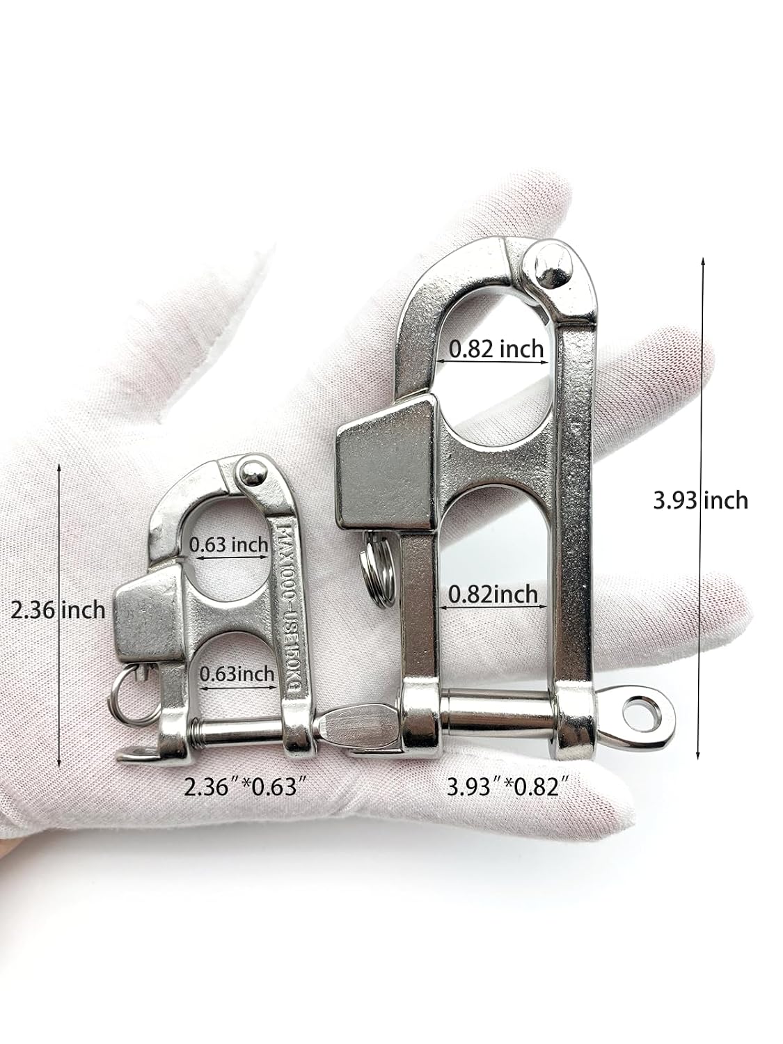 Quick Release Snap Shackle - 316 Stainless Steel Shackle for Emergency Break Away, Fixed Bail Snap Shackle for Sailing, Camping, Gym, Pet, Surfing, Diving, Fishing, etc.
