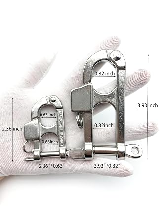 Quick Release Snap Shackle – 316 Stainless Steel Shackle for Emergency Break Away, Fixed Bail Snap Shackle for Sailing, Camping, Gym, Pet, Surfing, Diving, Fishing, etc.