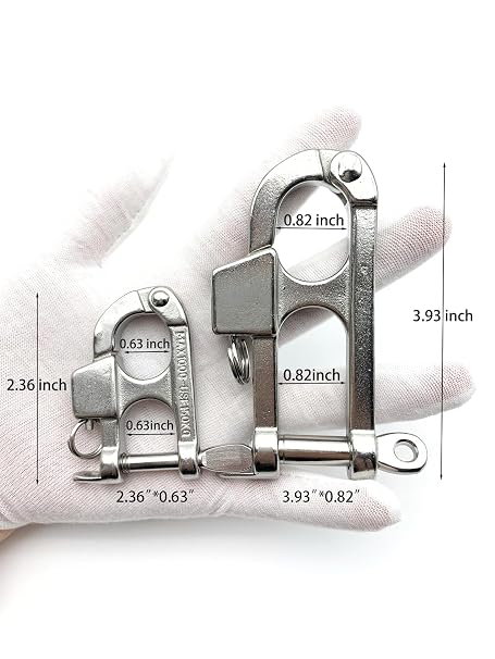 Quick Release Snap Shackle – 316 Stainless Steel Shackle for Emergency Break Away, Fixed Bail Snap Shackle for Sailing, Camping, Gym, Pet, Surfing, Diving, Fishing, etc.
