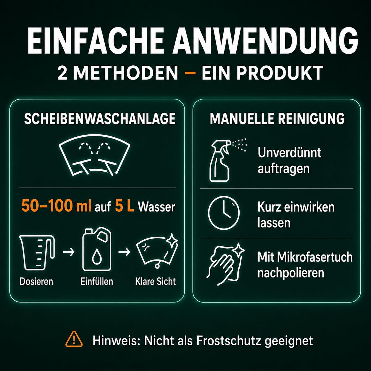 INOX® Scheibenreiniger Konzentrat 4 x 5 L – Scheibenwischwasser-Zusatz für Autoscheiben | Universeller Glasreiniger für Wischwasser | Konzentrat für Glatte Oberflächen
