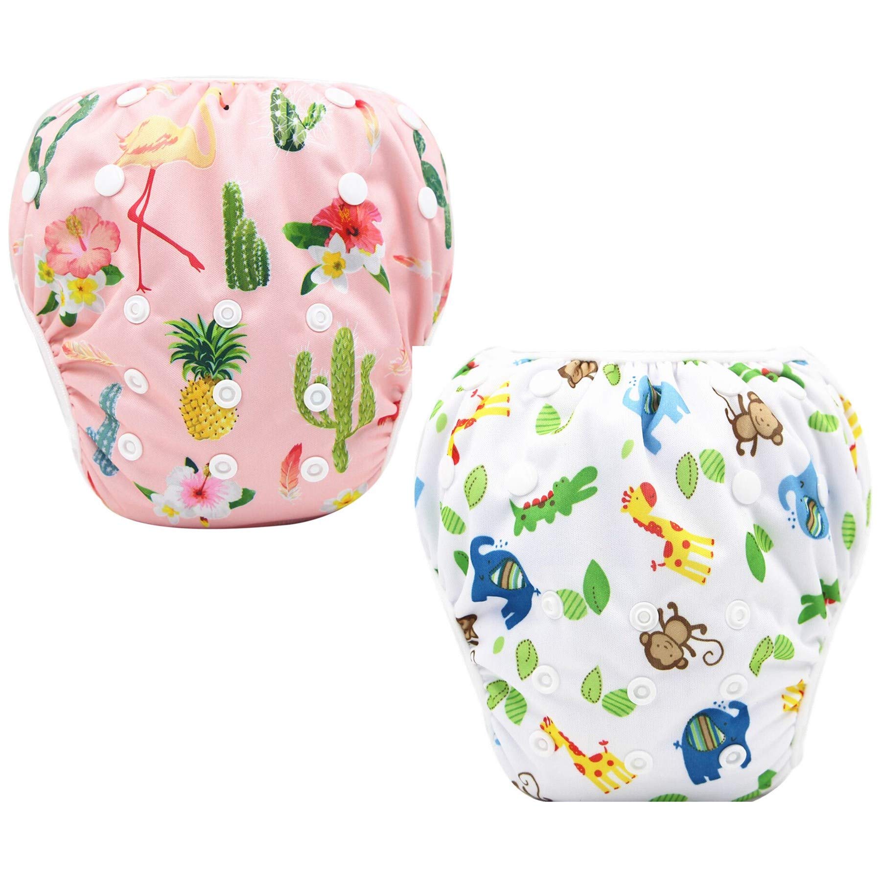 Swim Diaper (2 Pack), Adjustable Swimming Trunks for Babies Toddlers Infants Swimming Lesson
