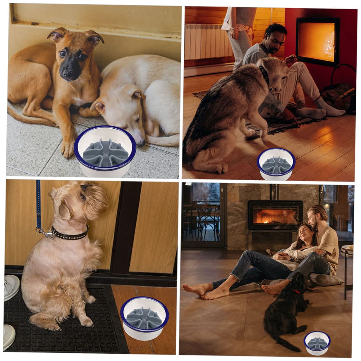 BESPORTBLE 4piezas Comedero Antideslizante para Perros y Cachorros Insertos De Silicona para Alimentación Lenta Mediano para Mejorar La Digestión y Evitar El Atragantamiento