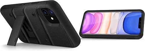 Miniatura 5 de Zizo Bolt Cover - Funda para iPhone 11 con grado militar, protector de pantalla de cristal, función atril y funda (color negro)