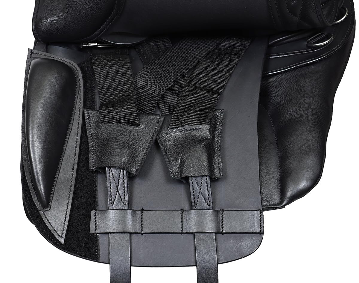A&M Reitsport Wanderreit Sattel 1126 aus Leder, Schwarz, wechselbares Kopfeisen, Größe:18.5 Zoll