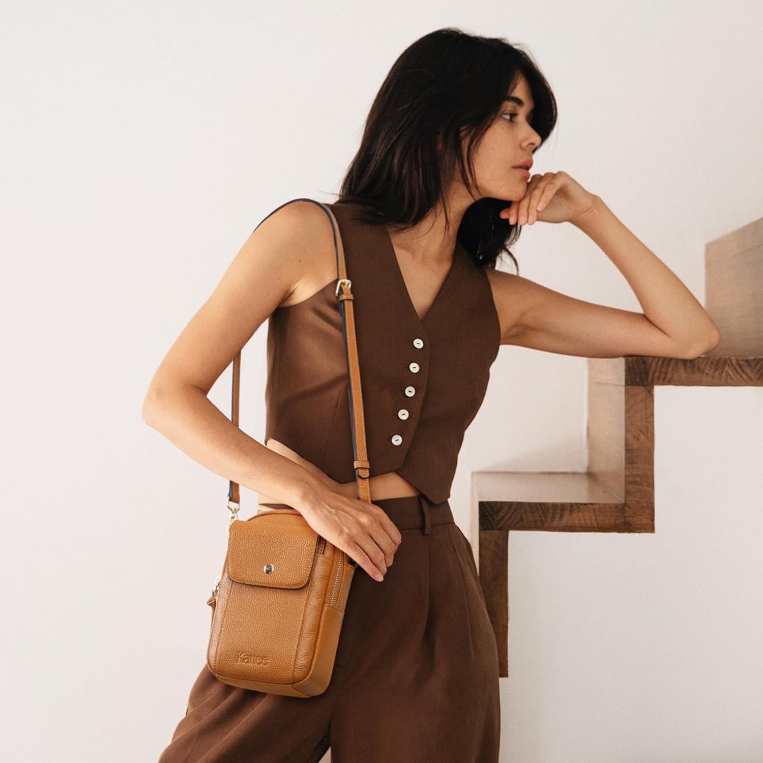 Kattee Small Leather Crossbody Bags for Women, Crossbody Cell Phone Purses Shoulder Handbags with Card Slots, RFID Blocking - Image 2