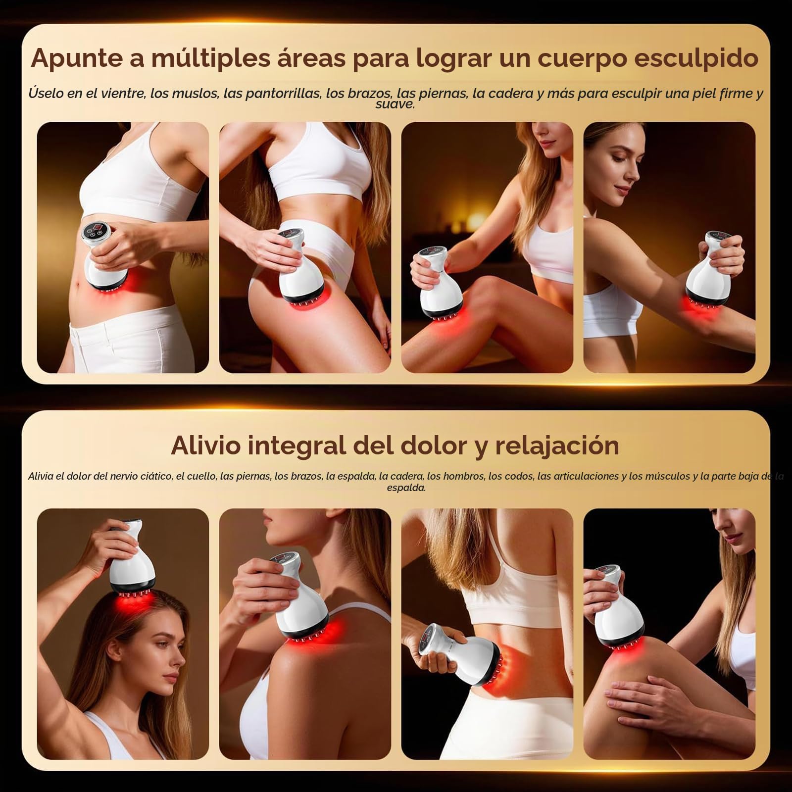 Masajeador de Drenaje Linfático y Herramienta de Masaje anticelulítico, Masajeador Eléctrico Meridiano, Máquina eléctrica de Mano para Esculpir el Cuerpo, para Piernas, Brazos y Vientre