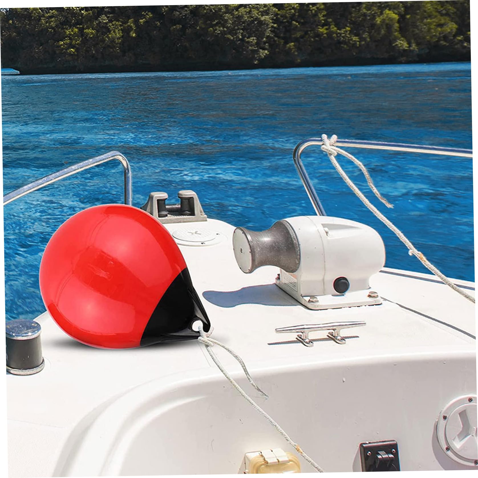 Boya de Barco de Gran flotabilidad de 8kg, Flotador Inflable de boya de Amarre de PVC, defensas de Parachoques de Barco de 9, 8x11, 8 para atracar/anclar/marcar