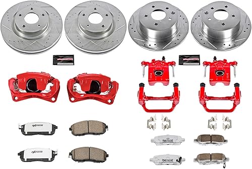 Miniatura 2 de Power Stop KC242-26 Kit de freno delantero y trasero Z26 Street Warrior Nissan para Nissan Altima 2010 específico del modelo