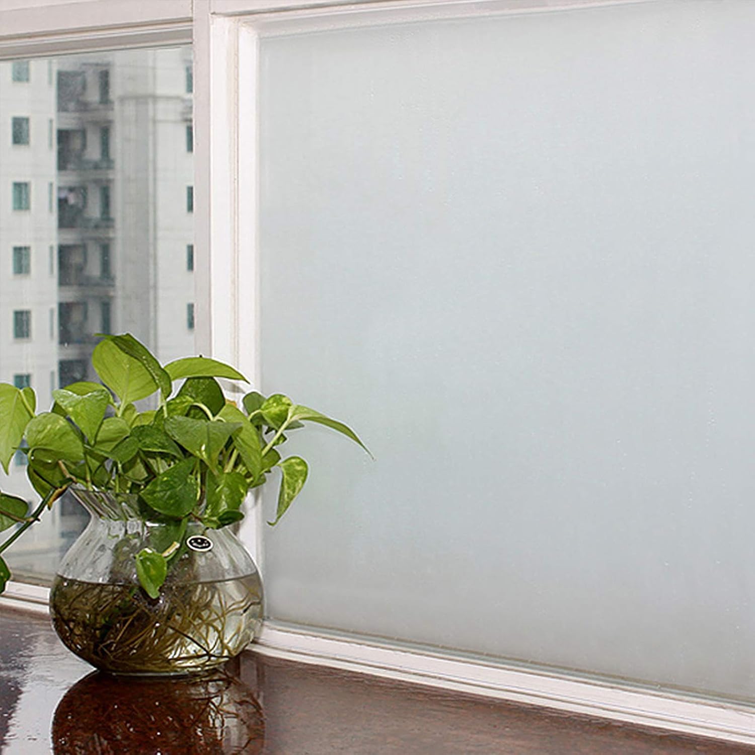 WALLMATE™ Vinyl Frosted Window Film Self Adhesive Privacy Glass Film for Office Glass Partition/Glass Door/Bathroom (1 Feet by 6 Feet, Frosted Film)