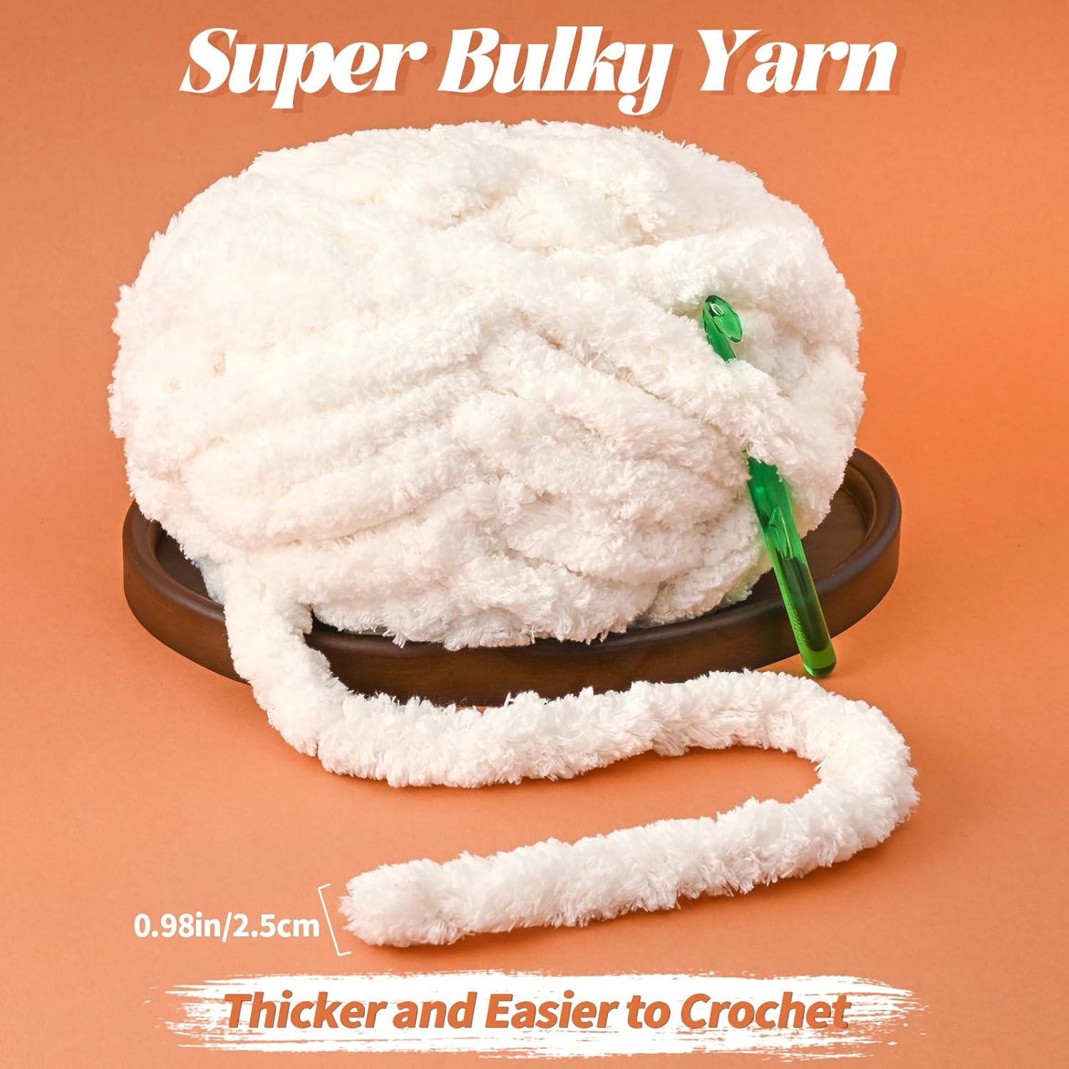 10 Pack of Navy Blue Soft Jumbo Chunky Yarn for Hand Knitting,Thick Blanket Yarn for Crocheting, #10 Super Bulky Yarns, 220yds/70.5oz Fluffy Chunky Chenille Yarns for Crocheting.