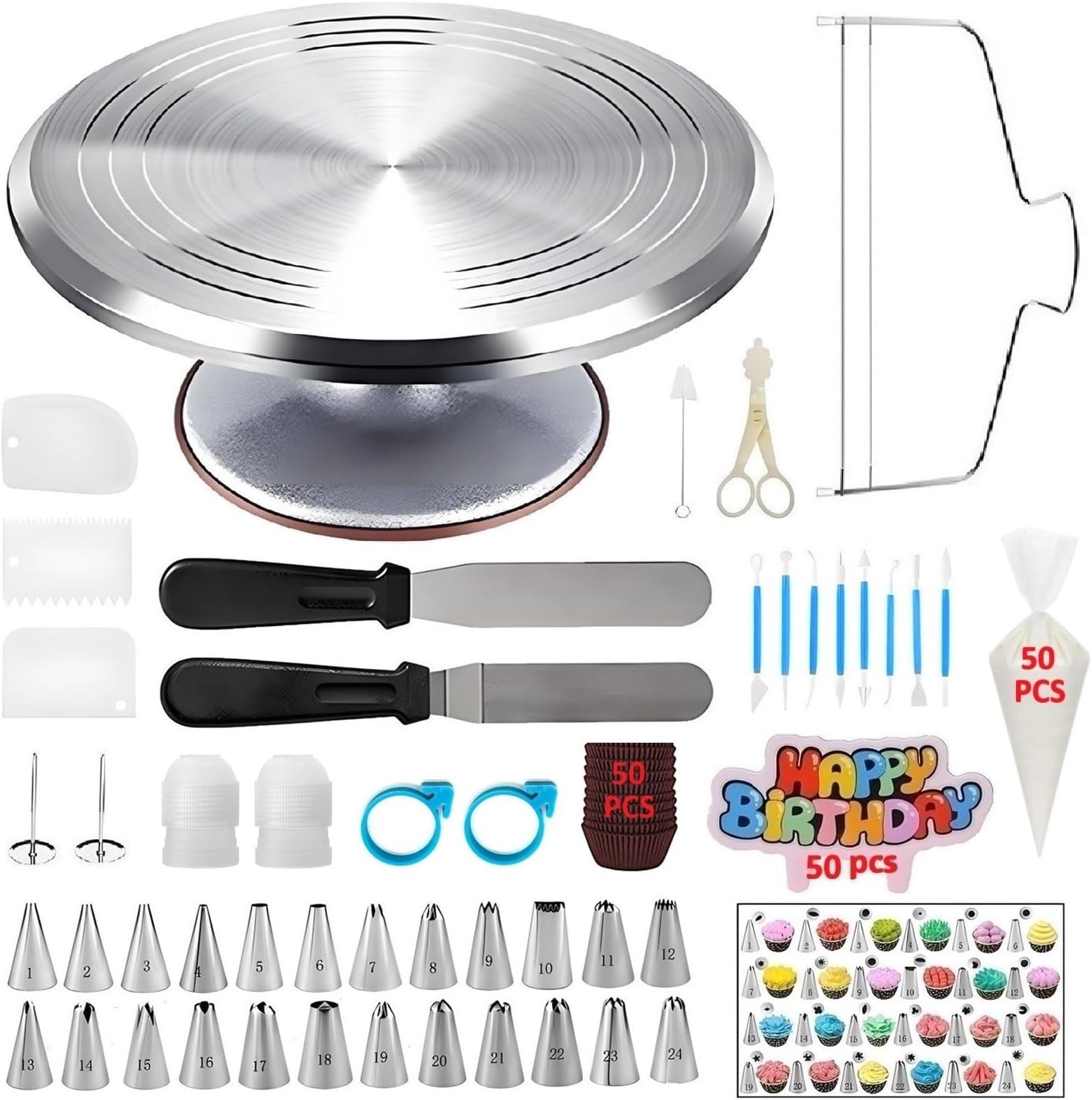 Cake Decorating Kit, 198 Pcs Baking Supplies